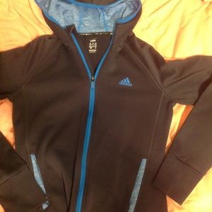 Adidas grey full zip hoodie size small